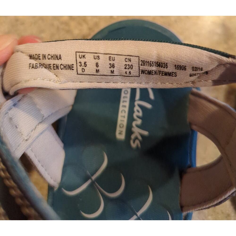 Clarks Adjustable Sport Sandals Tresca Trace Multi Strap Teal Women's Size 6 - Picture 7 of 7